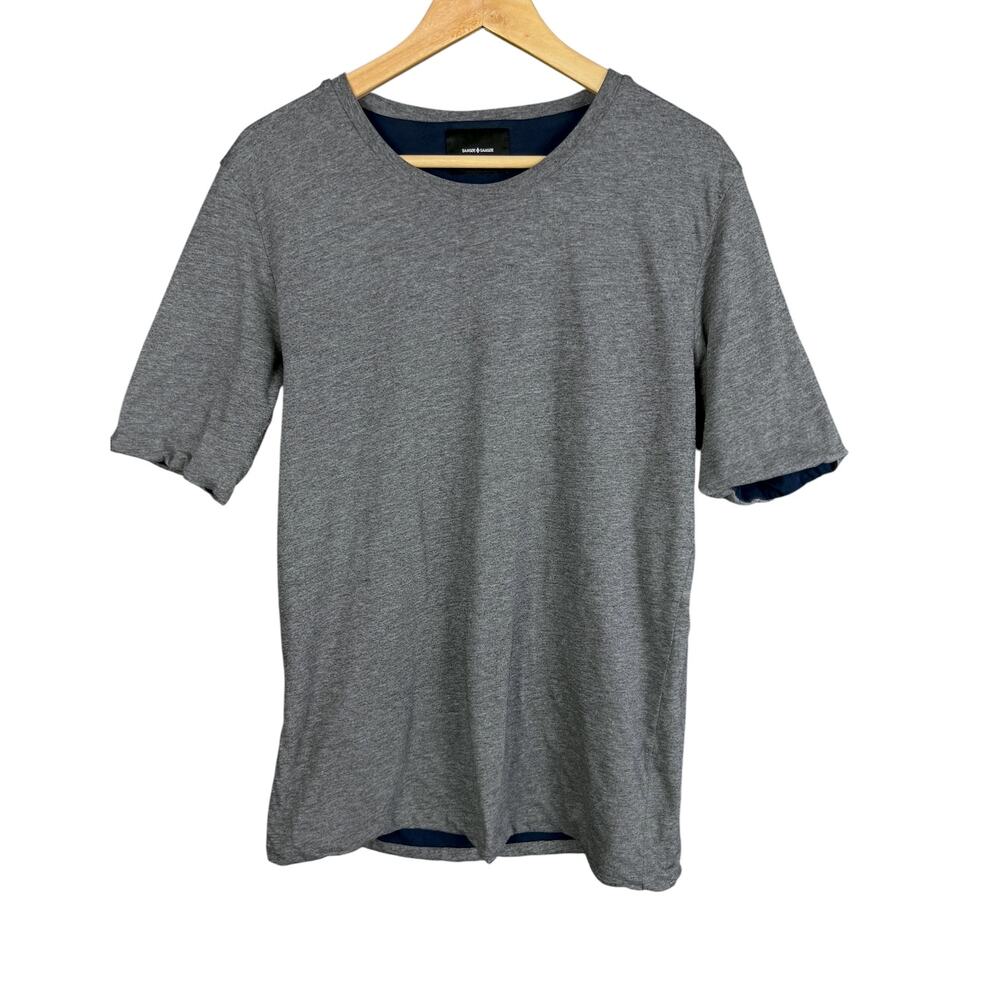 Samsoe Samsoe Blue & Gray Reversible T-Shirt - Medium - $100 Retail